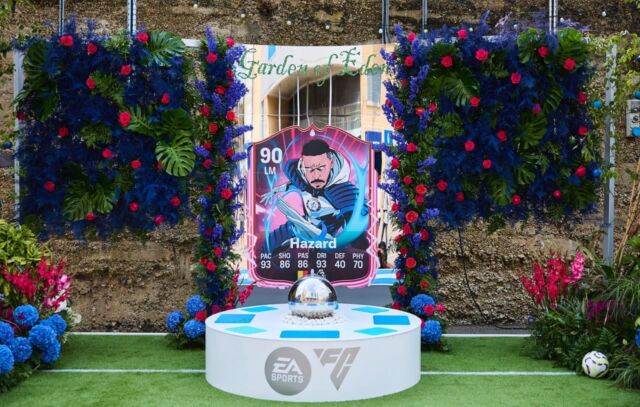 An amazing setup designing the garden of Eden for  @chelseafc @160over90 @easportsfc @juliancarterdesign .

Our bespoke design with metal structure , an Eden hazard graphic , a water feature , astro turf, fresh cut flowers and plants to create this spectacular display. 

#chelseafc #easports #london #flowerinstallation #luxuryflowers #bespoke #chelsea